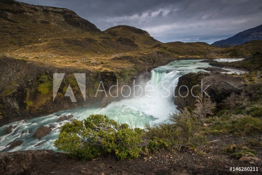 Picture of Paine Grande Waterfall Torres del Paine Patagonia Chile